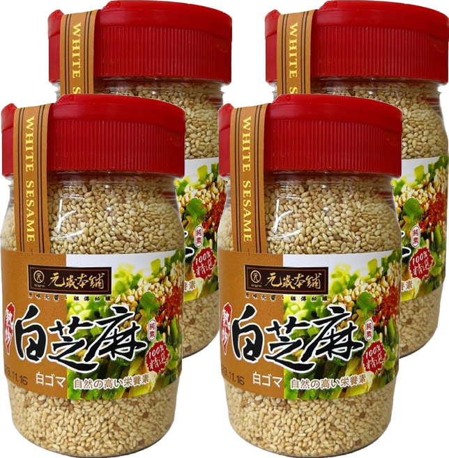 元歲本舖 熟炒白芝麻粒, 150g, 4罐