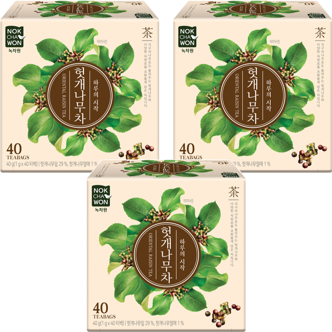 NOKCHAWON 綠茶園 枳椇子茶, 40入, 3個, 1g