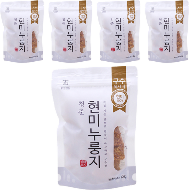 청춘누룽지 청춘 현미 누룽지, 120g, 5개