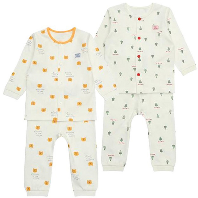 타티네쇼콜라 아동용 긴팔 내의 선물 2종 세트