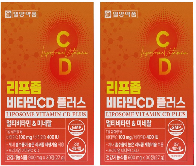 일양약품 리포좀 비타민 C D 플러스 멀티비타민 미네랄, 2개, 30정