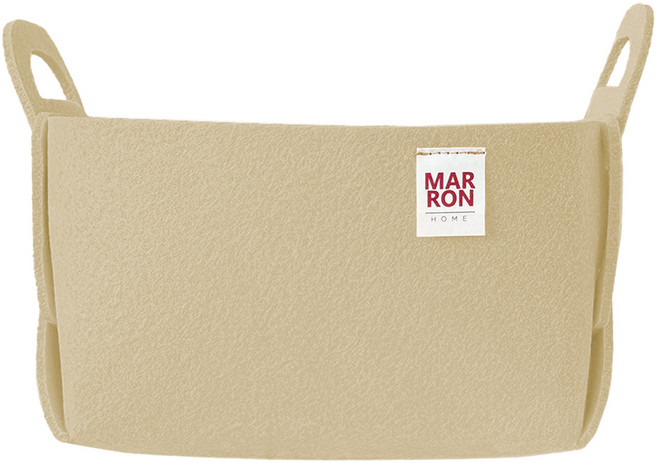 마롱즈 접이식 펠트 수납 바구니, 베이지, 1개