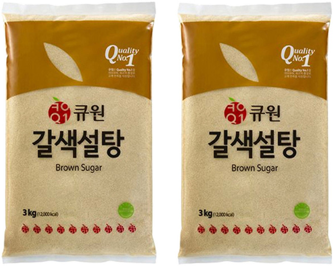큐원 갈색설탕, 3kg, 2개