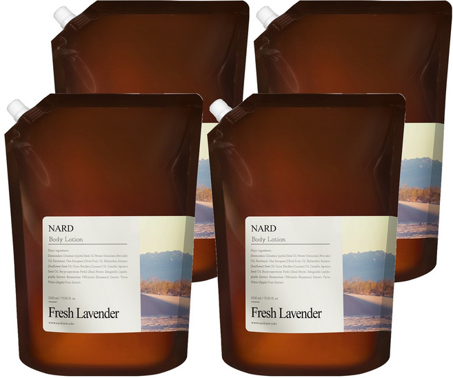 나드 모이스처 퍼퓸드 바디로션 프레쉬라벤더향 리필, 2.1L, 4개