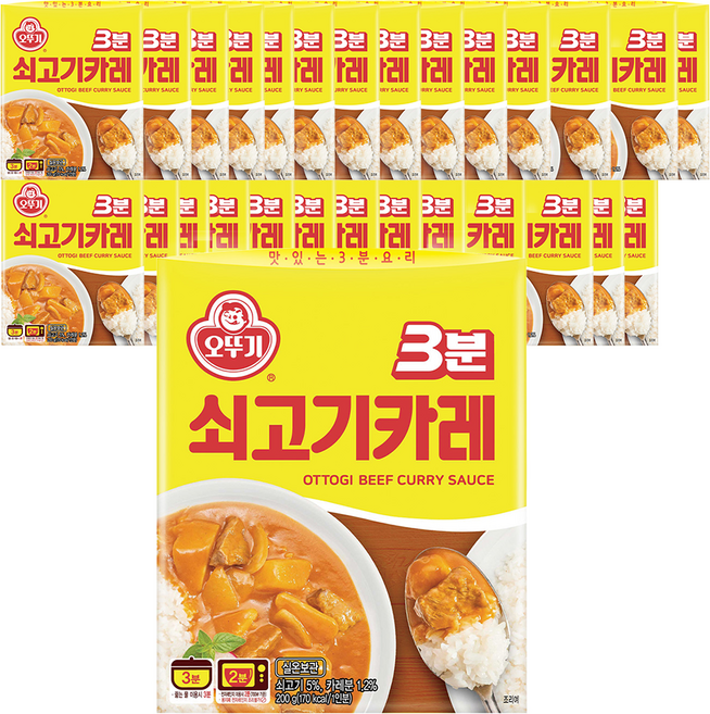 오뚜기 3분 쇠고기카레, 200g, 28개