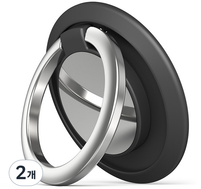 다연경 원형 고리 그립 스마트 톡 링 핸드폰 거치대 JJ510, 블랙, 2개