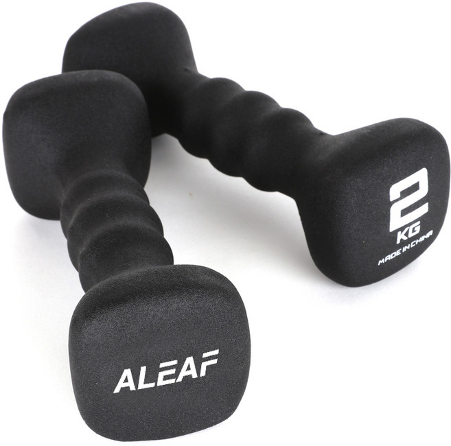 아리프 네오프렌 사각 아령 블랙, 2kg, 2개