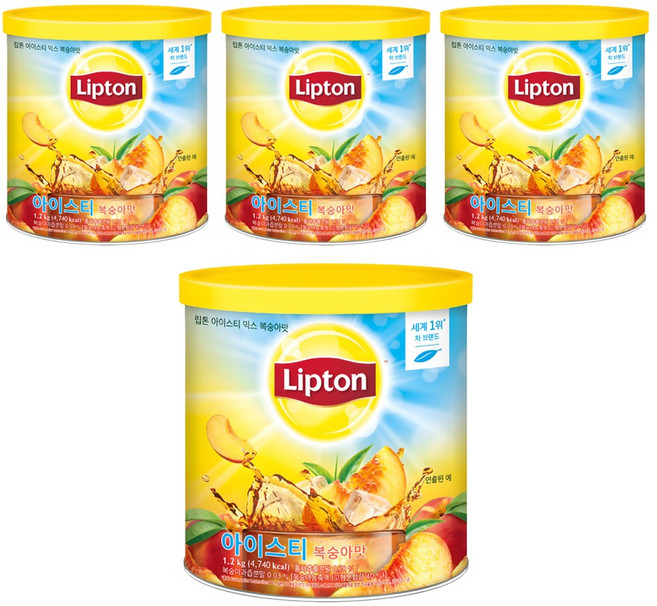 립톤 아이스티 믹스 복숭아맛, 1.2kg, 1개입, 4개