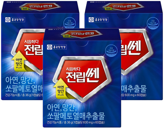 종근당건강 시원하다 전립쎈, 60정, 3개