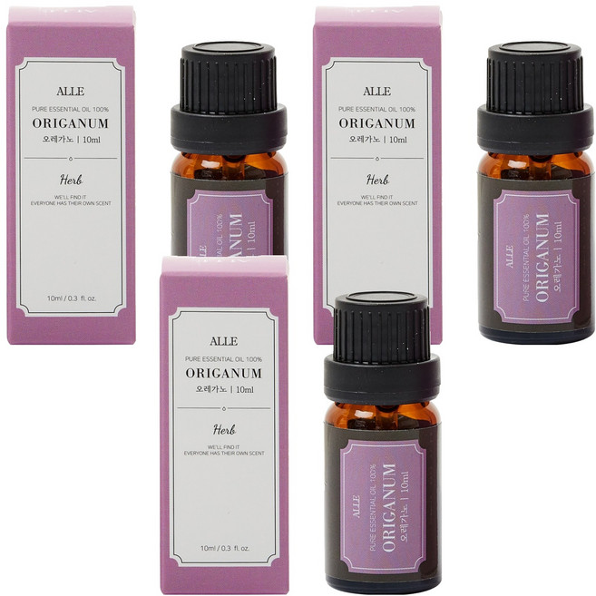 알레 퓨어 에센셜 오일 백프로 오레가노, 10ml, 3개