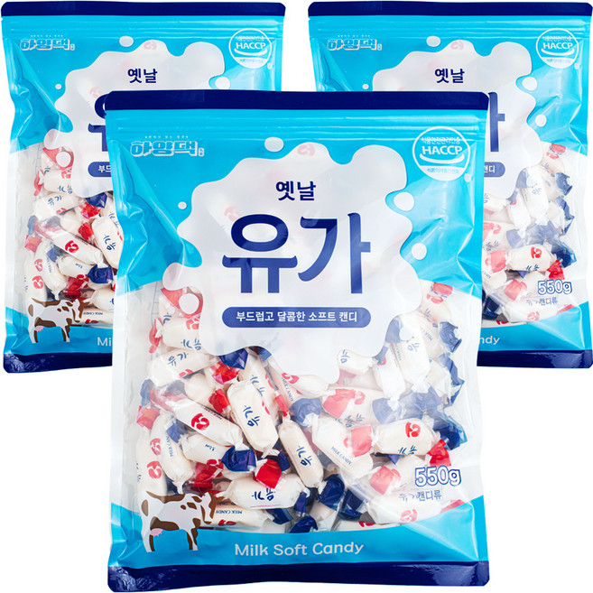 부드럽고 진한 유가 사탕, 550g, 3개