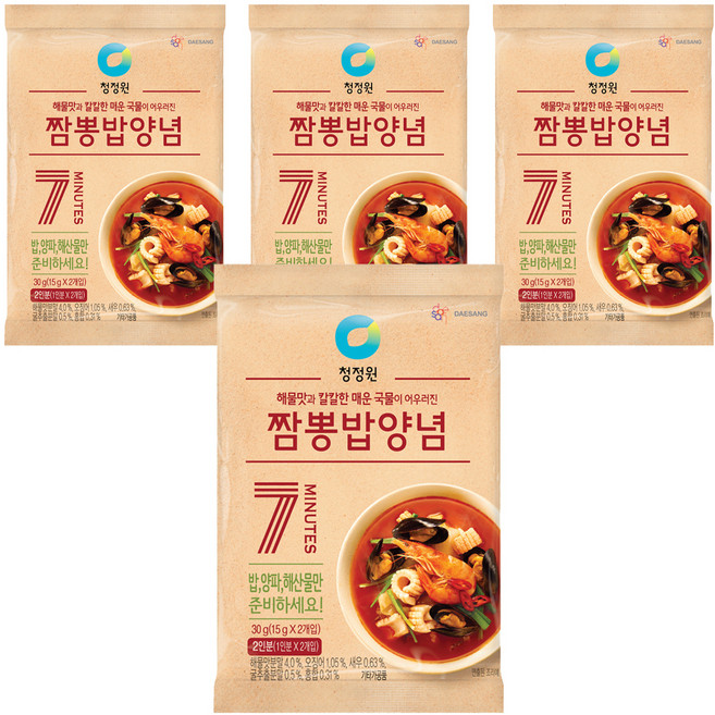 청정원 짬뽕밥양념, 30g, 4개