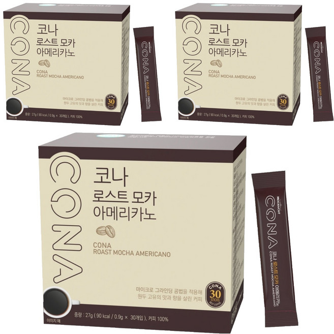 CONA 로스트 모카 아메리카노 원두커피믹스, 900mg, 30개입, 3개