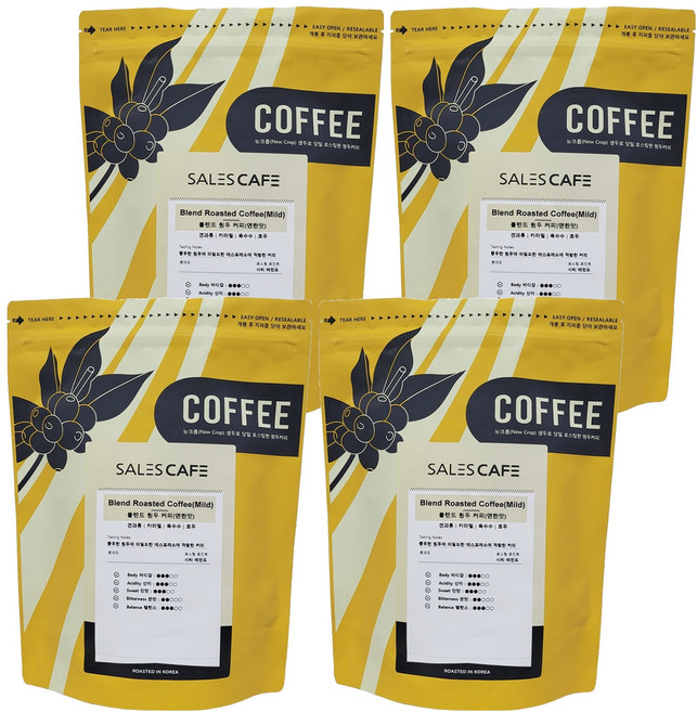 세일즈카페 블렌드 원두커피 연한맛 분쇄 가정용, 에스프레소, 500g, 4개