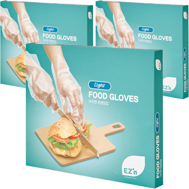 EZn이지엔 위생장갑 라이트, 200개, 3개