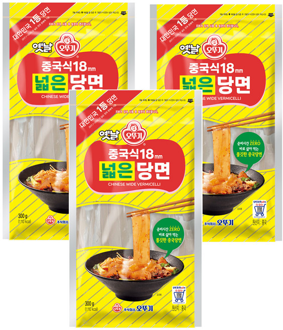 오뚜기옛날 중국식18mm 넓은당면, 300g, 3개