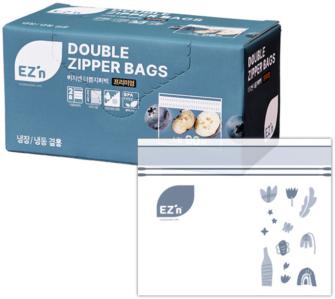 EZn이지엔 프리미엄 더블지퍼백, 소(S), 90개입, 1개