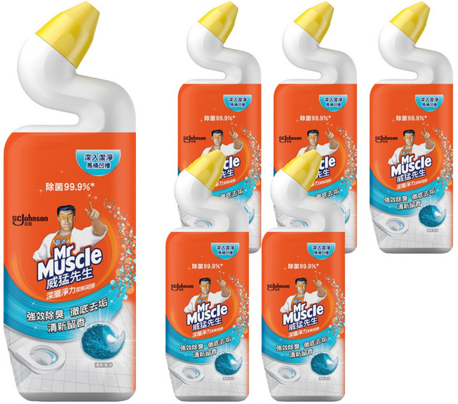 Mr Muscle 威猛先生 深層淨力潔廁凝膠 清新海洋, 750ml, 6瓶