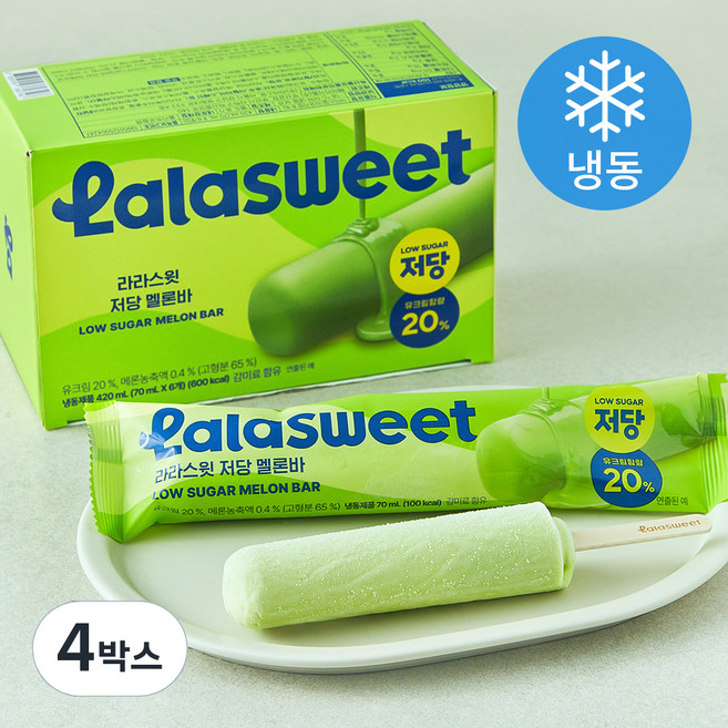 라라스윗 저당 멜론바 6개입 (냉동), 70ml, 4개