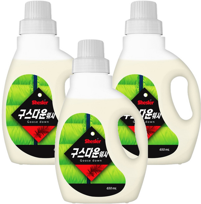 쉬슬러 구스다운워시 전용 액상세제 본품, 650ml, 3개