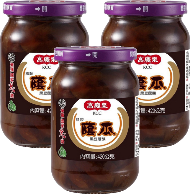 高慶泉 蔭瓜, 420g, 3罐