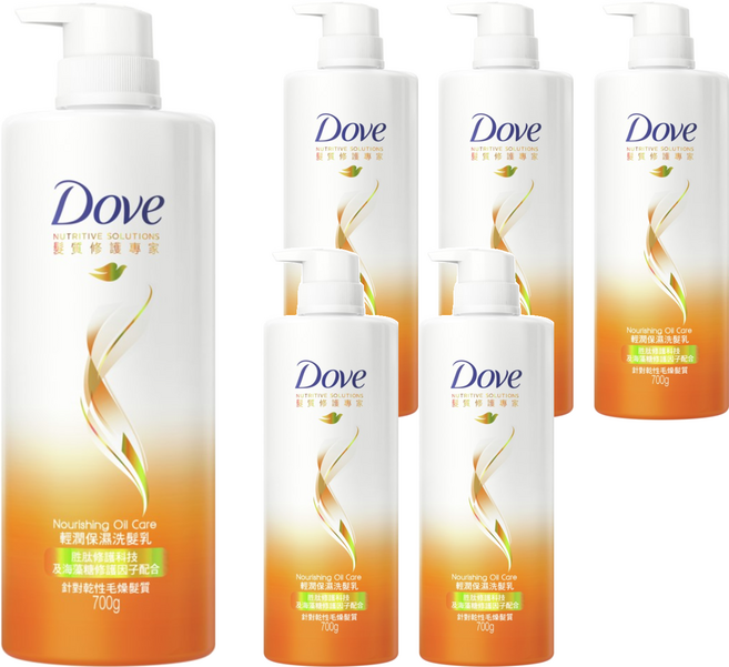 Dove 多芬 輕潤保濕洗髮乳, 700g, 6瓶