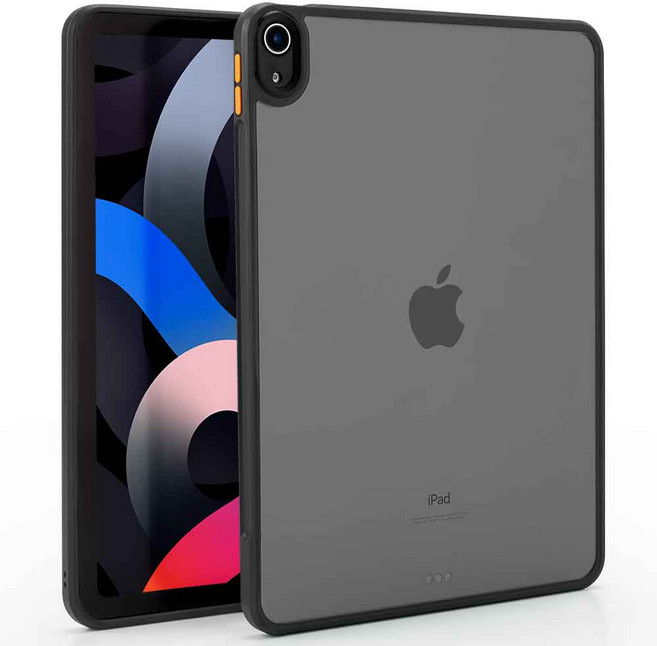 구스페리 아이패드 후면 쉴드 투명 TPU 라인 클리어 태블릿 케이스, 블랙, 1개