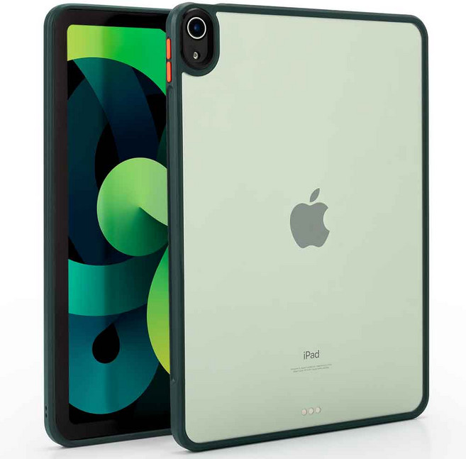 구스페리 아이패드 후면 쉴드 투명 TPU 라인 클리어 태블릿 케이스, 그린