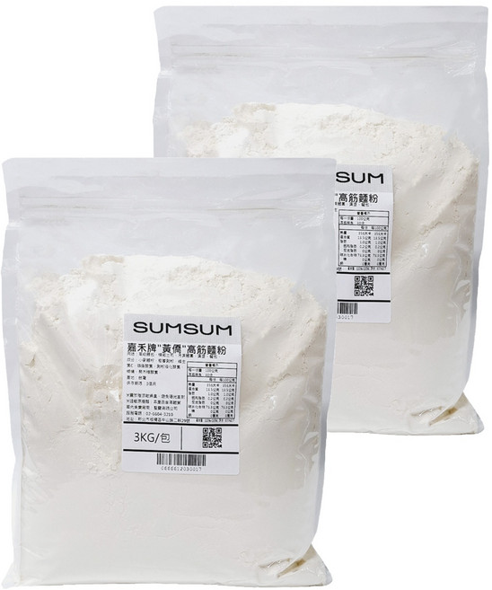 嘉禾牌 黃僑高筋麵粉, 3kg, 2包