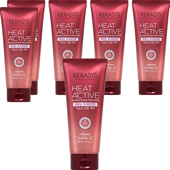 케라시스 히트 액티브 극손상 헤어 바르는 트리트먼트, 220ml, 6개
