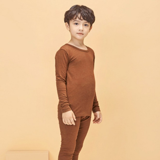 유니프랜드 아동용 히트 바이로프트 웜 9부 발열 실내복 상하세트