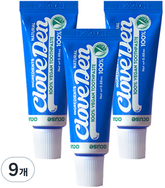 클로브덴 오리지널 미니어쳐 비건 치약, 25g, 9개