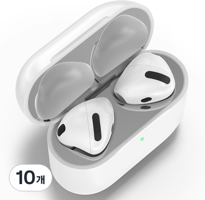 요거 메탈 에어팟 철가루 방지 스티커, 실버, 10개, 에어팟 4세대