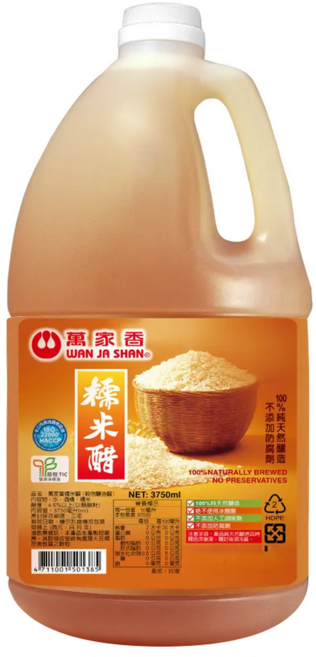萬家香 糯米醋, 3.75L, 1瓶