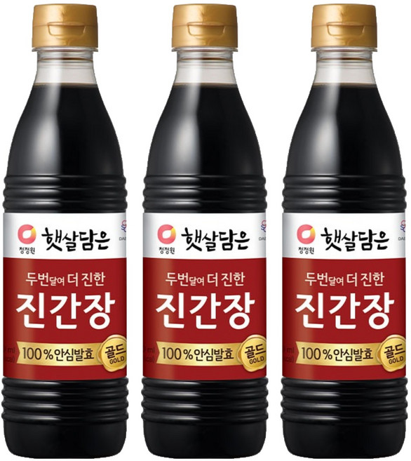 햇살담은 두번달여 더 진한 진간장 골드, 500ml, 3개