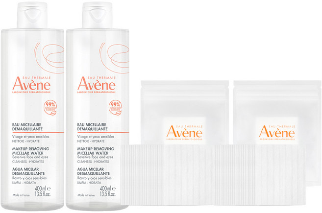 아벤느 미셀라 클렌징 워터 + 화장솜 20매, 400ml, 2개