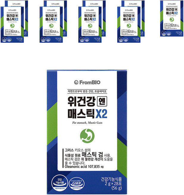 프롬바이오 정품 위건강엔 매스틱X2, 56g, 10개