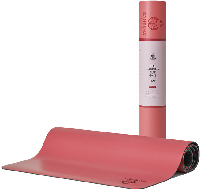 가네샤요가프랍스 요가 매트 플랫 4mm, Flamingo, 1개