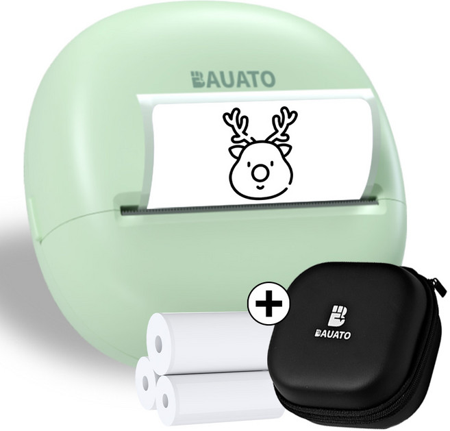 바우아토 스티코팝 멀티 라벨 네임스티커 무선 블루투스 미니 감열식 라벨 프린터, 파스텔그린, 1개