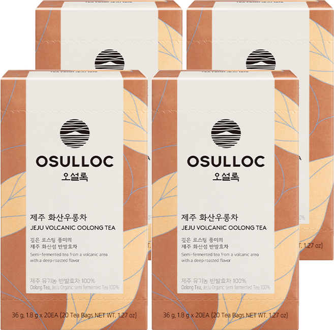 오설록 제주 화산 우롱차 티백, 1.8g, 20개입, 4개