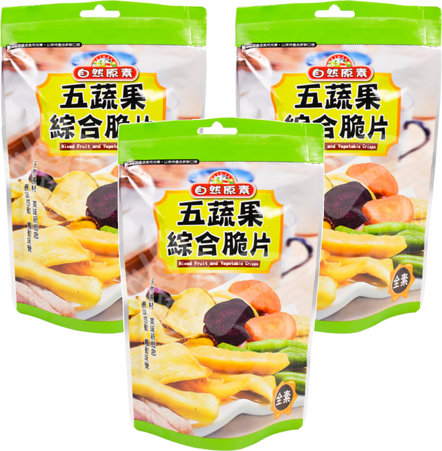 喜仕嘉 五蔬果綜合脆片, 80g, 3包