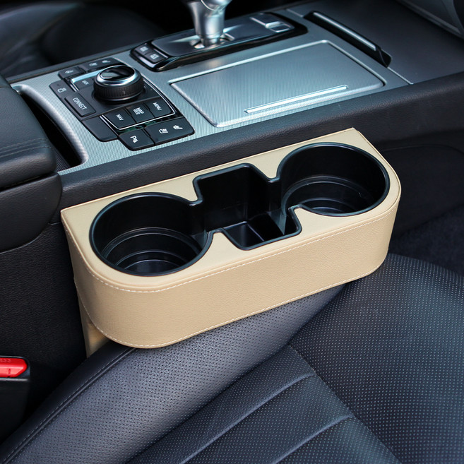 엠노블 차량용 가죽 컵홀더, 1개, 베이지