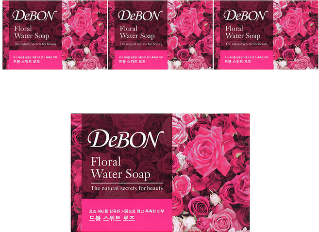 드봉 목욕 비누 스위트 로즈, 100g, 4개입