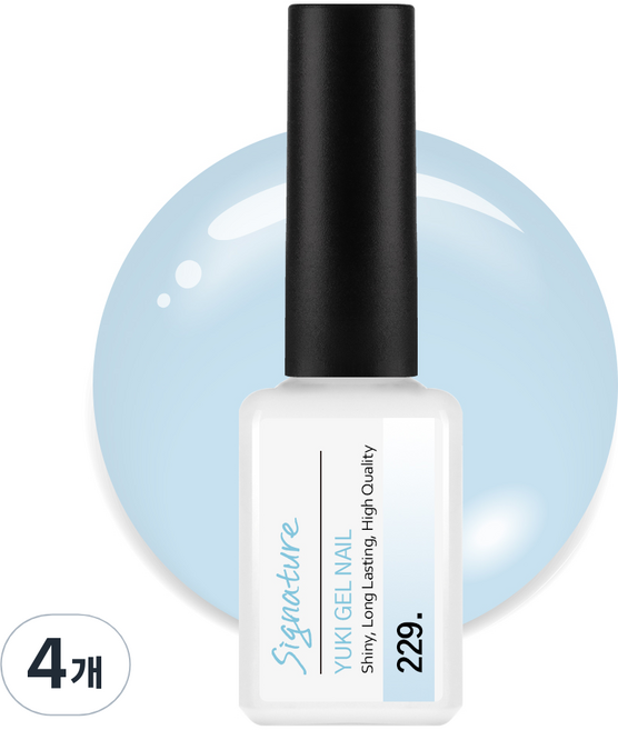 유키 시그니처 젤네일, 229호 블루스무디시럽, 7g, 4개