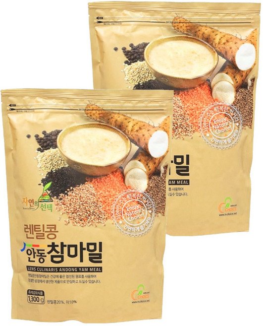자연의선택 렌틸콩 안동참마밀 선식, 1.3kg, 2개