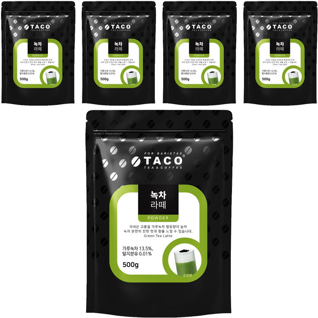 타코 녹차라떼 분말, 500g, 1개입, 5개