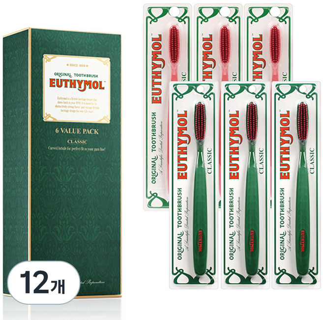 유시몰 로얄 헤리티지 클래식 미세모 칫솔 벨류팩, 6개입, 2세트