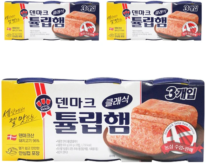 튤립푸드 덴마크 튤립햄 클래식 통조림, 200g, 9개 - 쿠팡