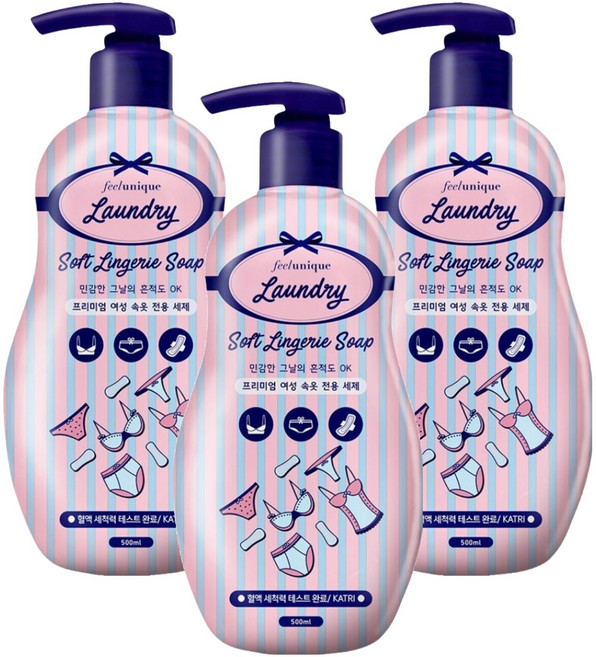 필루니크 여성용 런더리 속옷 액상세제 본품, 500ml, 3개