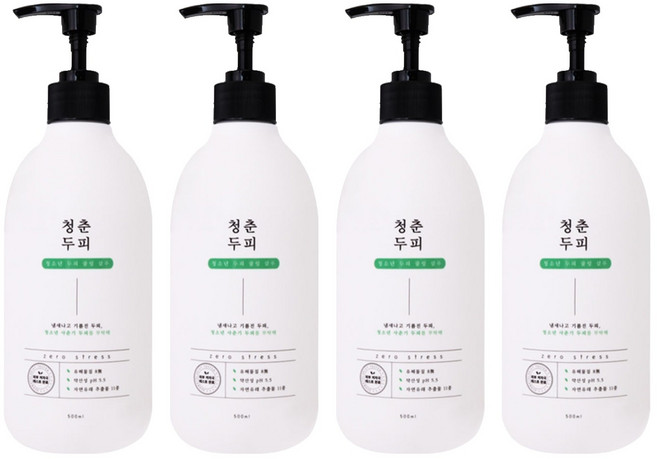 청춘두피 청소년 두피 쿨링 샴푸 머스크향, 500ml, 4개